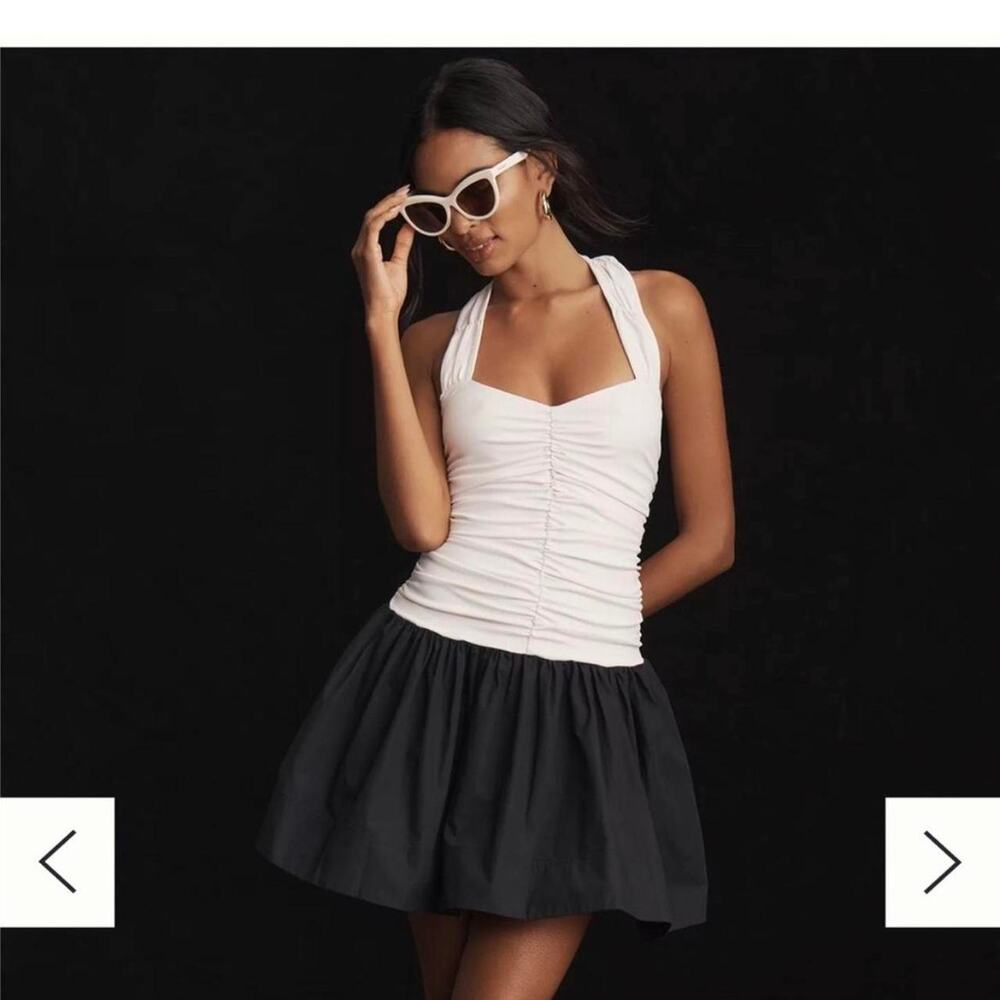Anthropologie maeve white halter dress